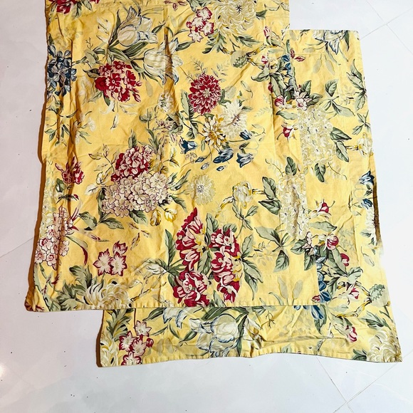 Pottery Barn ELODIE Yellow Floral Cottage Pillow Shams (2) - Picture 6 of 6